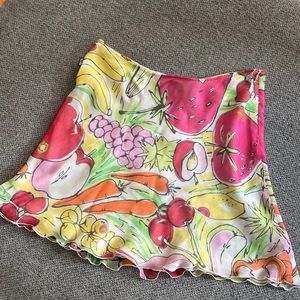 SOLD Vintage silk moschino fruit skirt